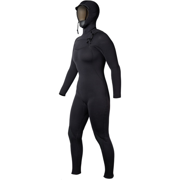 2025 Xcel Dames Comp + 5/4mm Met Capuchon Borst Ritssluiting Wetsuit WN54CPH4 - Black